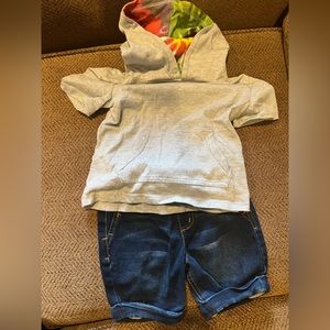 Joes Jeans short sleeve shirt and jean shorts set